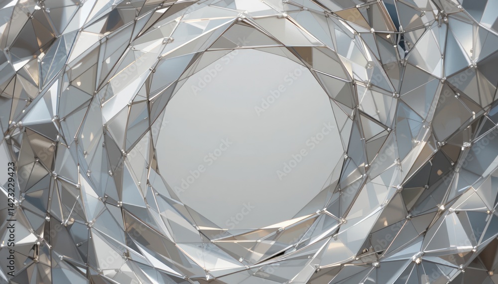 Aufkleber dynamic 3d geometric design digital art studio abstract structure modern aesthetic close-up view con