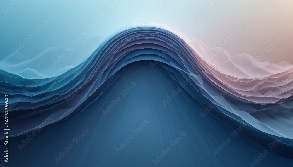 Poster dynamic wave patterns digital art abstract composition serene environment aerial view visual concept