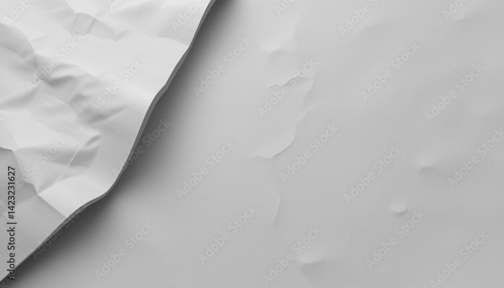 Poster crumpled paper texture close-up studio setting abstract imagery minimalist design neutral color pale