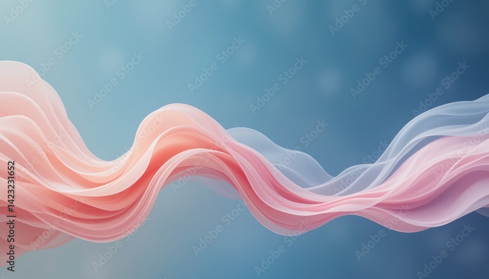 Poster flowing abstract waves of color digital art display modern aesthetic soft background horizontal pers