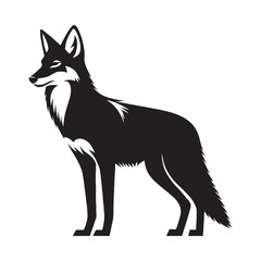Smooth coyote icon silhouette featuring flat vector lines for easy application – coyote silhouette – coyote vector – coyote illustration – silhouette of coyote – coyote icon

