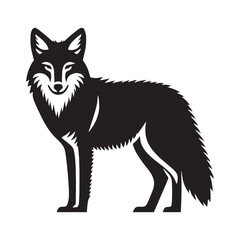 Geometric coyote silhouette vector for clean, professional design use – coyote silhouette – coyote vector – coyote illustration – silhouette of coyote – coyote icon

