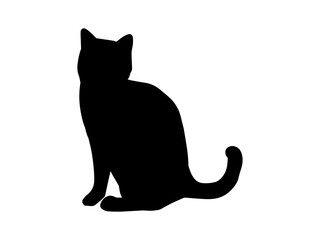 cat　silhouette　2　座るネコのシルエット