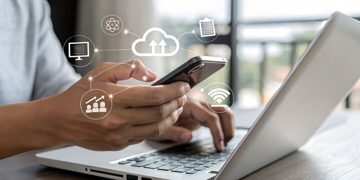 Cloud based file storage and secure data backup solution with encrypted privacy protection, real time synchronization and mobile access for file management. business continuity and digital security