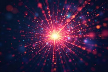 Naklejka premium Sparkling starburst pattern with colorful sparks exploding in all directions, light, fireworks