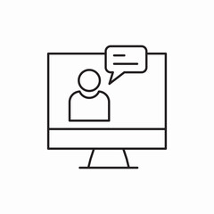 computer monitor message chat icon vector sign