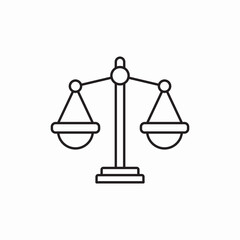 Justice balance legal scale icon vector sign