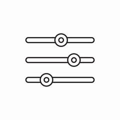 Settings slider control panel icon vector sign