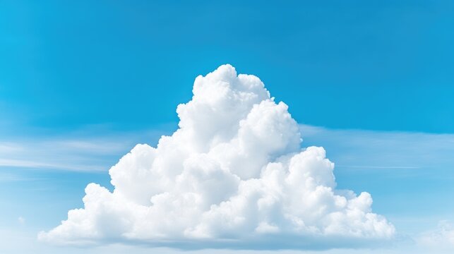 Fluffy white cumulus cloud against a vibrant blue sky