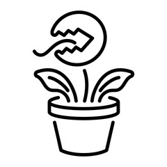 A line style icon of a carnivorous plant 