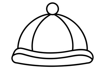 Baby Hat Line Art Vector Illustration