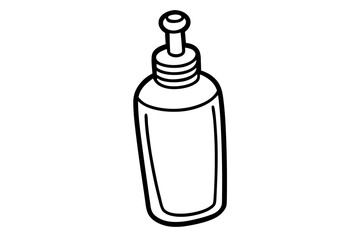 Baby Lotion Bottle Line Art Vector Illustration
