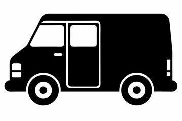 Mail Truck Silhouette Vector Illustration