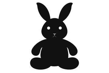 Soft Toy Bunny Silhouette Vector Illustration