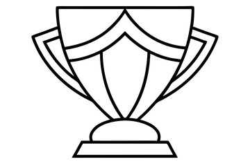 Sports Trophy Line Art Vector Illustration