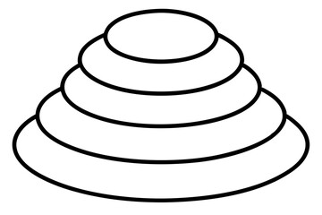 Stacking Rings Toy Line Art Vector Illustration