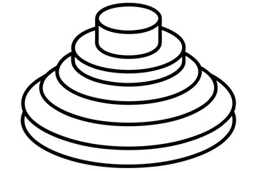 Stacking Rings Toy Line Art Vector Illustration