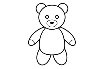 Teddy Bear Line Art Vector Illustration