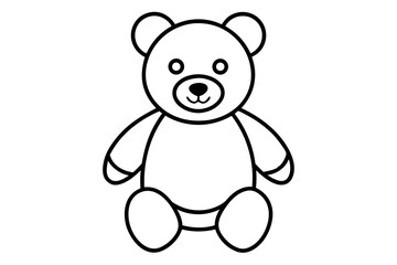 Teddy Bear Line Art Vector Illustration