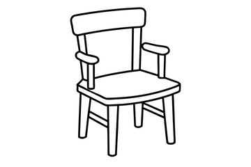 Toddler Chair Line Art Vector Illustration