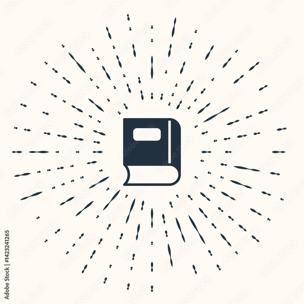 Aufkleber grey book icon isolated on beige background. abstract circle random dots. vector
