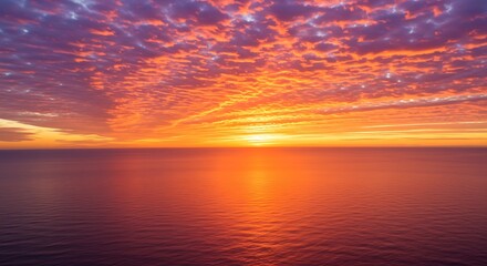 Fototapeta premium Ocean Sunset with Colorful Clouds Over Water
