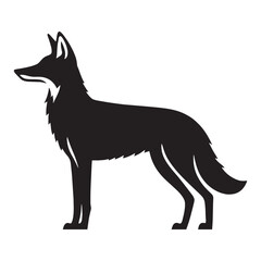 Natural-looking jackal silhouette with sharp vector lines and realistic form – jackal silhouette – jackal vector – jackal illustration – silhouette of jackal – jackal icon

