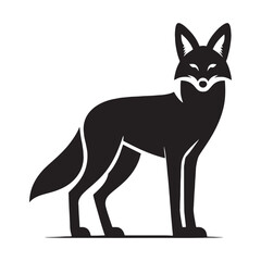 Clean, simple jackal silhouette illustration created with bold vector lines – jackal silhouette – jackal vector – jackal illustration – silhouette of jackal – jackal icon

