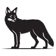Stylized jackal icon silhouette created with smooth, flowing vector design – jackal silhouette – jackal vector – jackal illustration – silhouette of jackal – jackal icon

