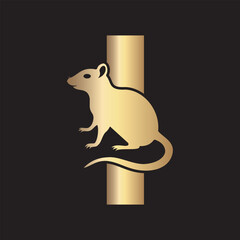 Initial Rat Logo Combine With Letter I Vector Template