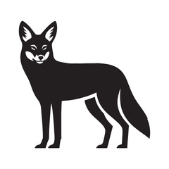 Clean vector illustration of jackal silhouette with sleek, modern design – jackal silhouette – jackal vector – jackal illustration – silhouette of jackal – jackal icon

