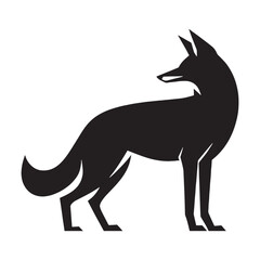 Minimalist jackal silhouette in sharp vector format for modern branding – jackal silhouette – jackal vector – jackal illustration – silhouette of jackal – jackal icon


