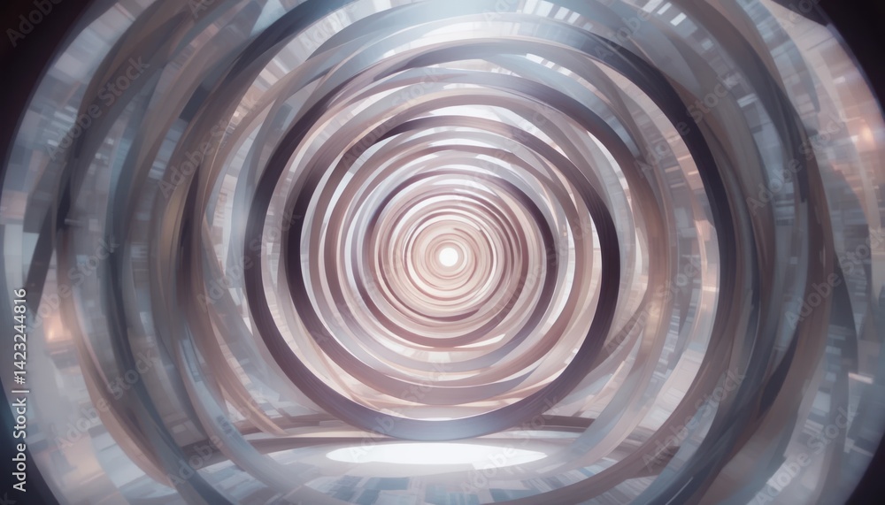 Poster futuristic spiral vortex journey abstract digital space 3d animation sci-fi environment close-up vie