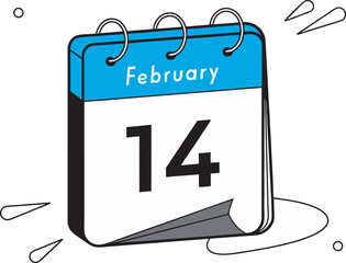 Valentine’s Day February 14 Calendar Icon 