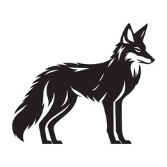 Sleek jackal silhouette vector ideal for modern digital artwork – jackal silhouette – jackal vector – jackal illustration – silhouette of jackal – jackal icon

