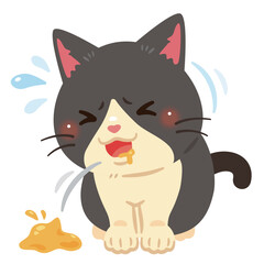 嘔吐する猫のイラスト