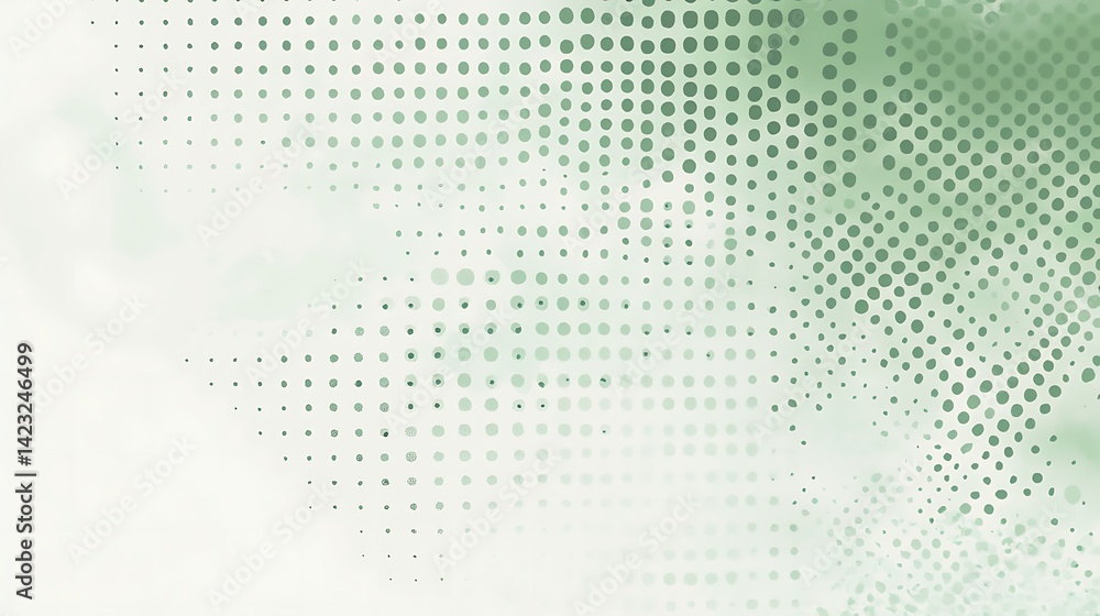 Poster abstract green halftone dot pattern background design