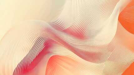 Abstract Wavy Lines in Peach and Coral Hues