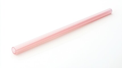 Pink plastic drinking straw