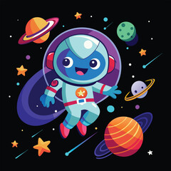 Fototapeta premium Cartoon Spaceman