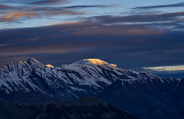 snow covered mountains