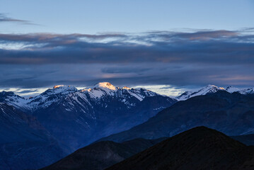 mountains in the snow