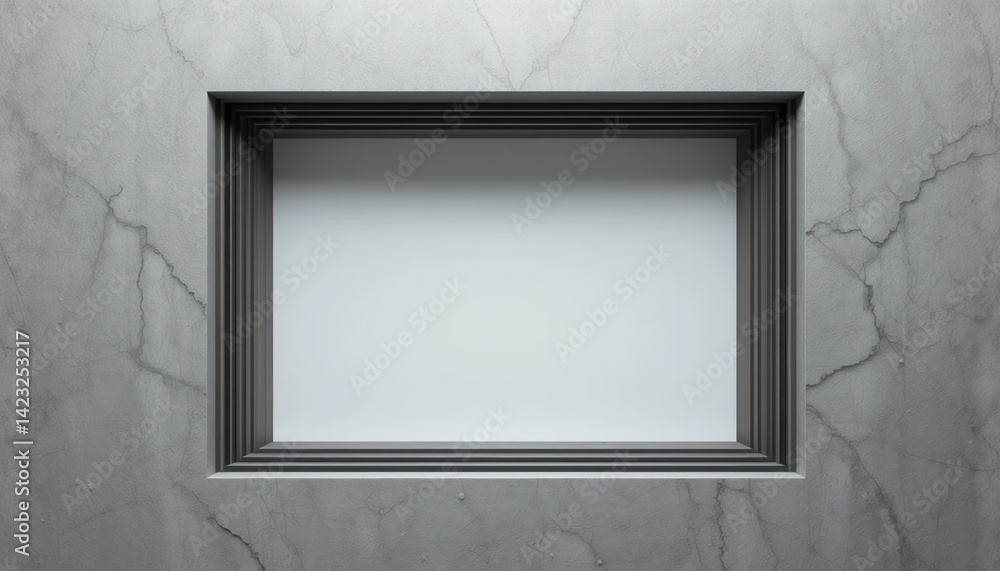 Poster framed empty space minimalist architecture interior design modern environment top-down view conceptu