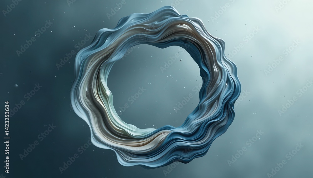 Aufkleber dynamic fluid motion art abstract design digital creation serene environment aerial perspective visu