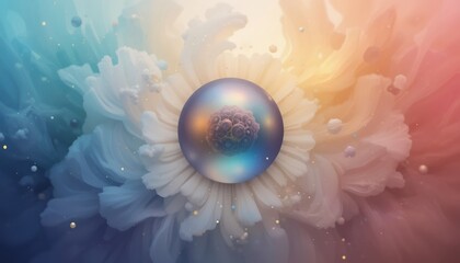 Obraz premium Colorful abstract art displaying a central sphere digital creation vibrant environment artistic viewpoint