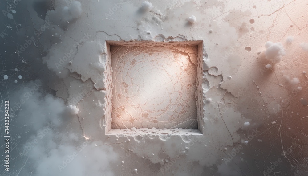 Poster dynamic abstract art creation digital space visual artwork surreal environment aerial view conceptua