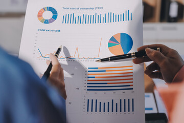 Business analyze,Close up Business people meeting to discuss the situation on the market. Business...