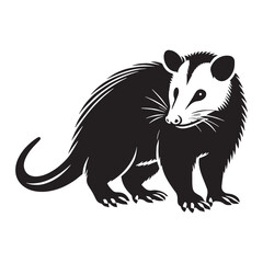 Iconic opossum silhouette vector designed with simple and modern lines – opossum silhouette – opossum vector – opossum illustration – silhouette of opossum – opossum icon

