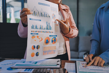 Business analyze,Close up Business people meeting to discuss the situation on the market. Business...