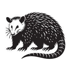 Bold and unique opossum silhouette vector created for logo design and branding – opossum silhouette – opossum vector – opossum illustration – silhouette of opossum – opossum icon

